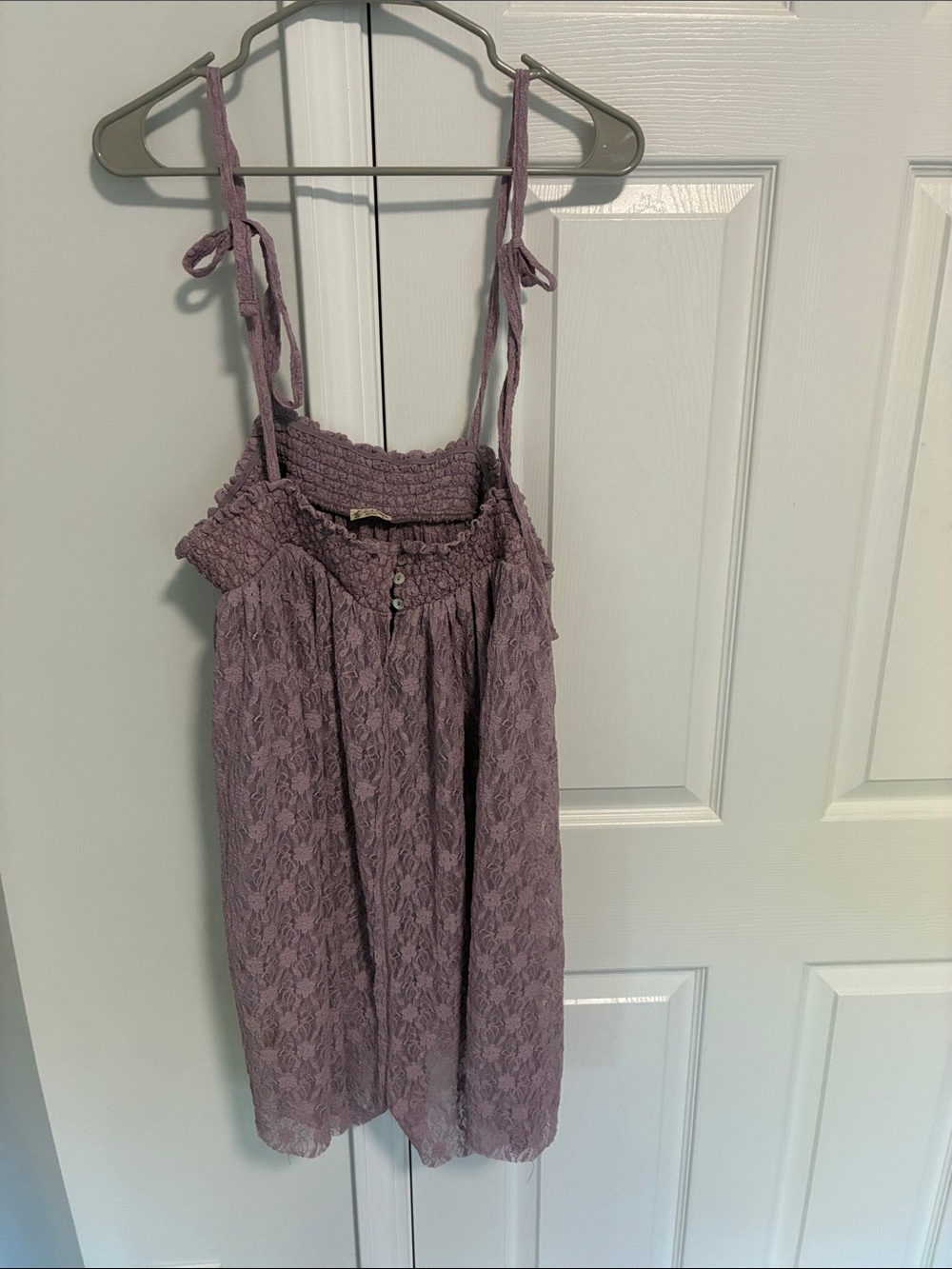 Free People Lace Tie-Shoulder Camisole Dress - Dusty Mauve